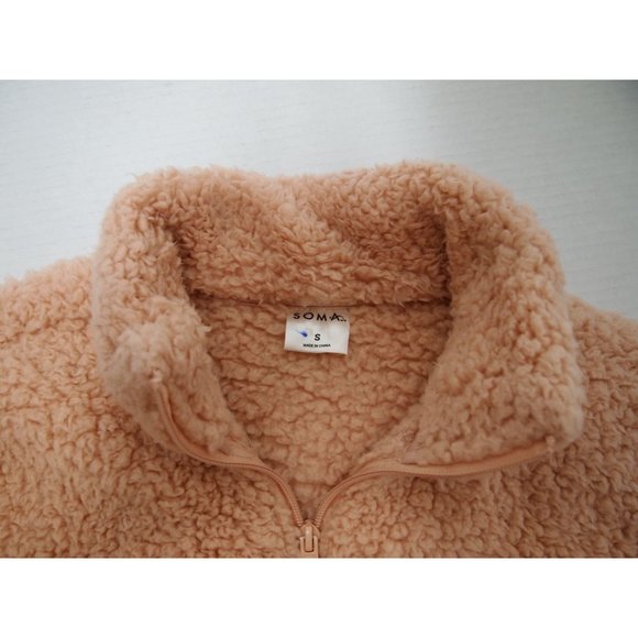 Soma Womens Sherpa Half-Zip Pullover Fleece Jacket S Pink Teddy Pullover - Picture 6 of 8